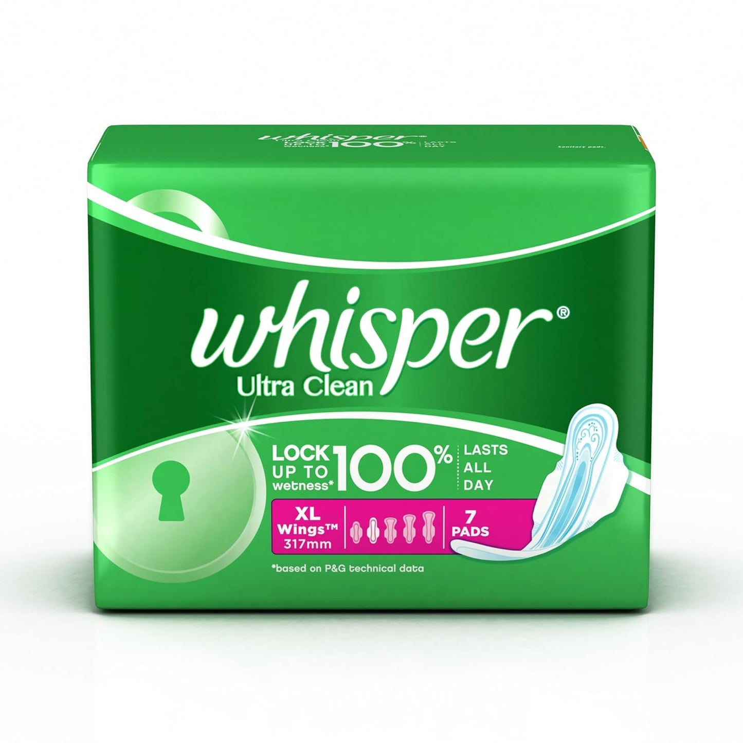 Whisper Ultra Sanitary Pads XL Plus wings (7 Count)