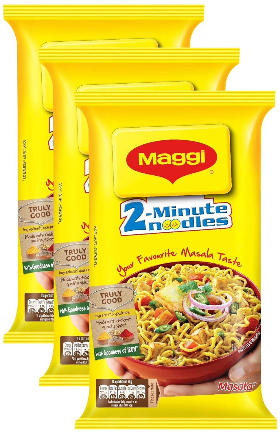 Maggi 2 Minute Instant Noodles - Masala, 140g (Pack of 3)