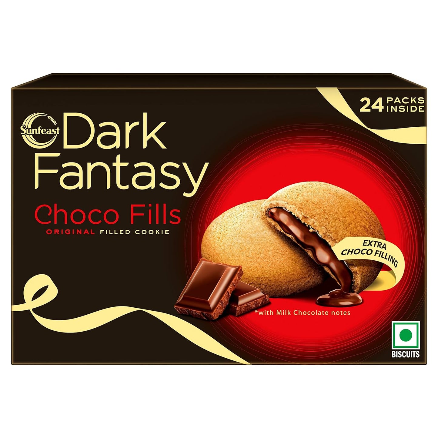 Sunfeast Dark Fantasy Choco Fills, 300G, Original Filled Cookies With Choco Crã¨Me