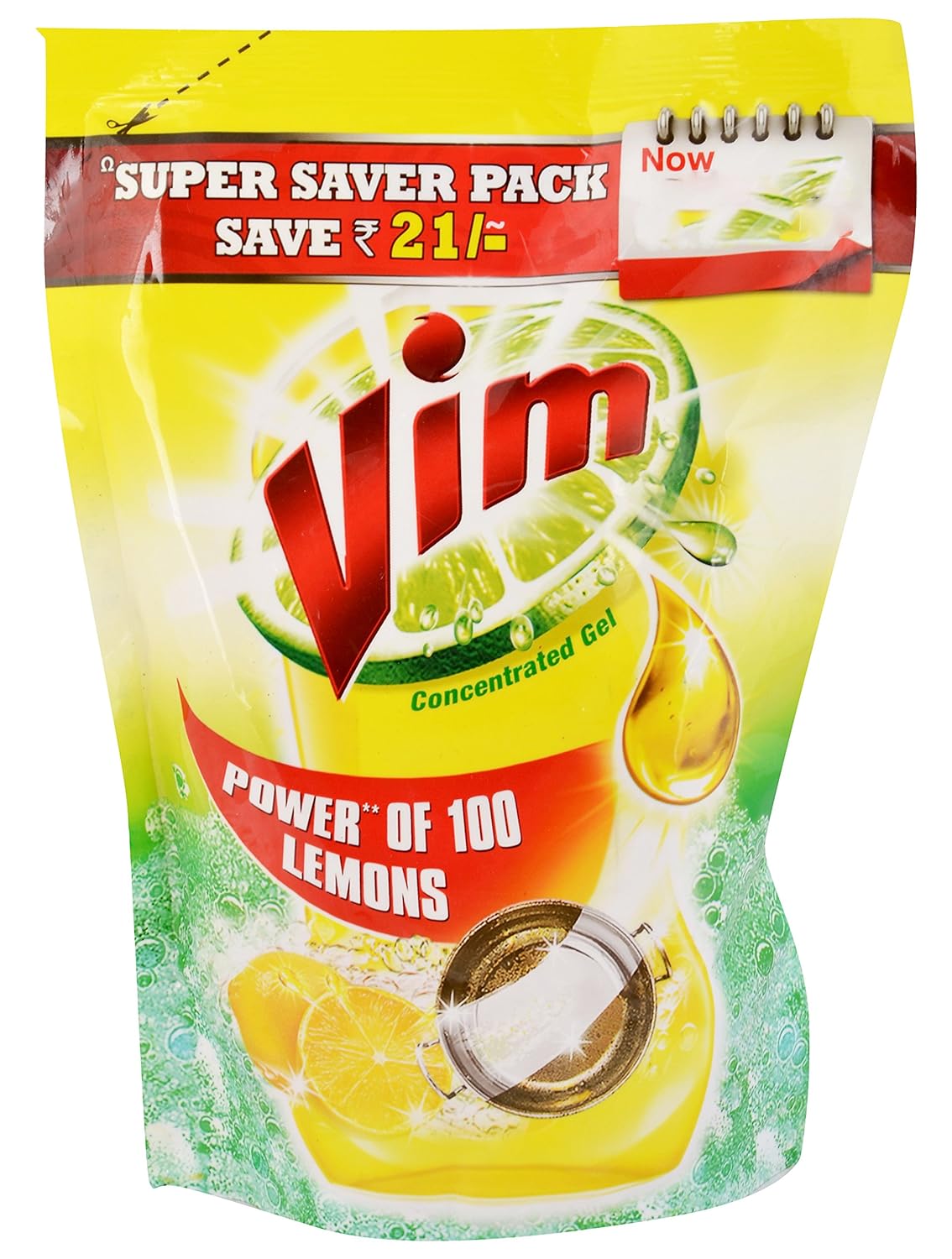 Vim Concentrated Gel - Lemon, 500Ml Pouch