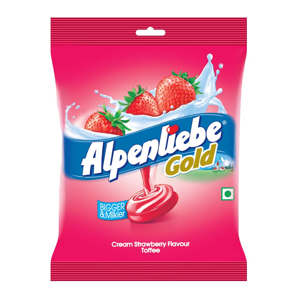 Alpenliebe Gold Cream Strawberry Candy Pouch 100 U