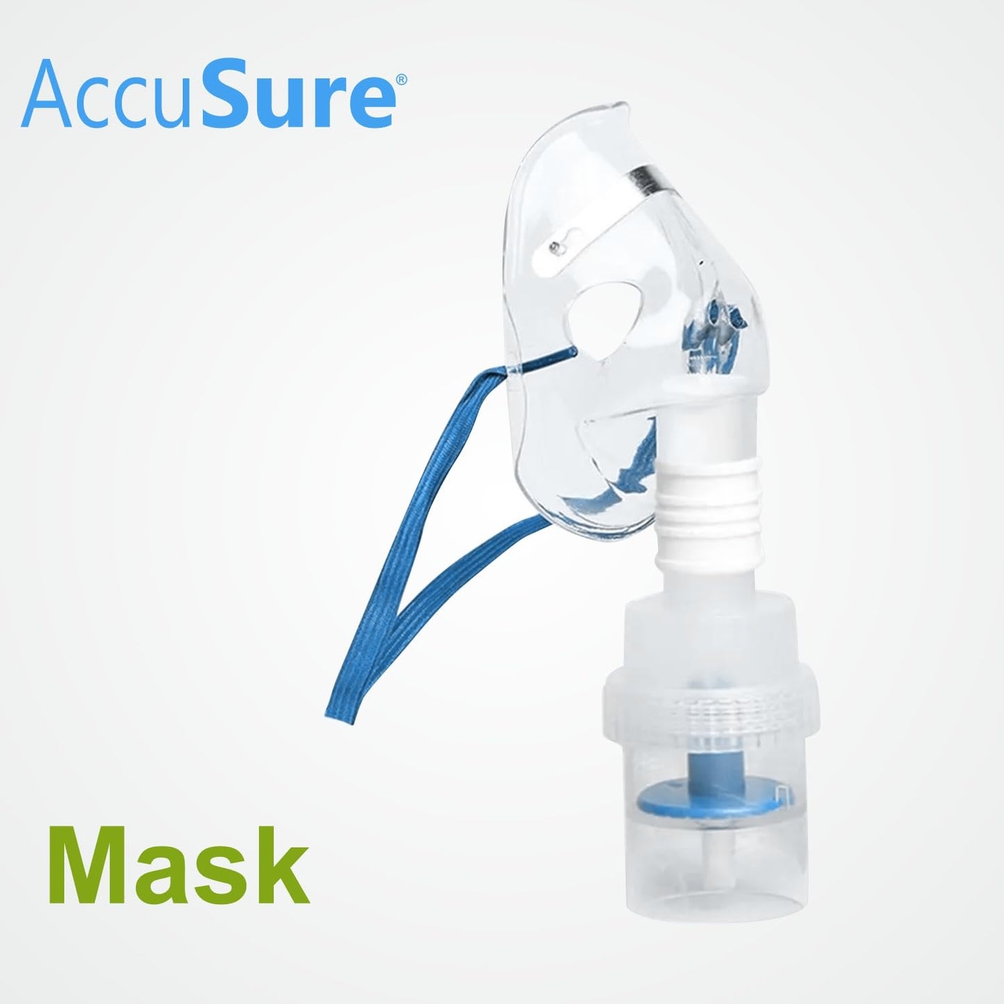 AccuSure Nebulizer Mask Kit Complete Mask Kit with Adult Mask, Child Mask, Mouthpiece, Air tube & Medicine Chamber 