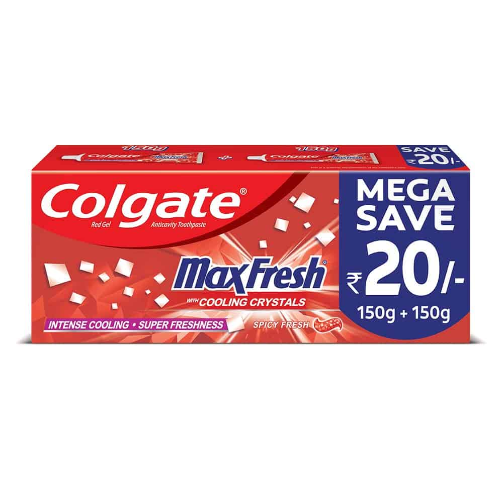 Colgate MaxFresh Anticavity Toothpaste Gel, Spicy Fresh - 300gm (Saver Pack) 