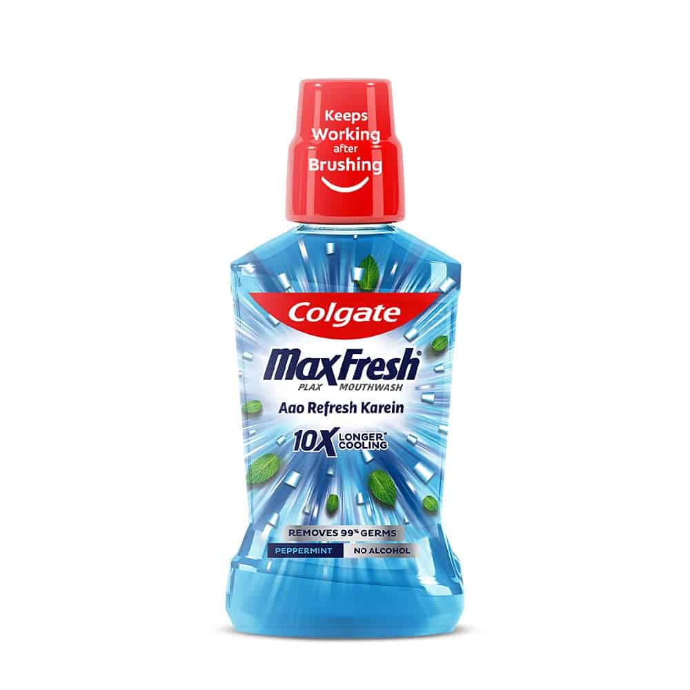 Colgate Maxfresh Plax Antibacterial Mouthwash,  500Ml, (Pepper Mint)