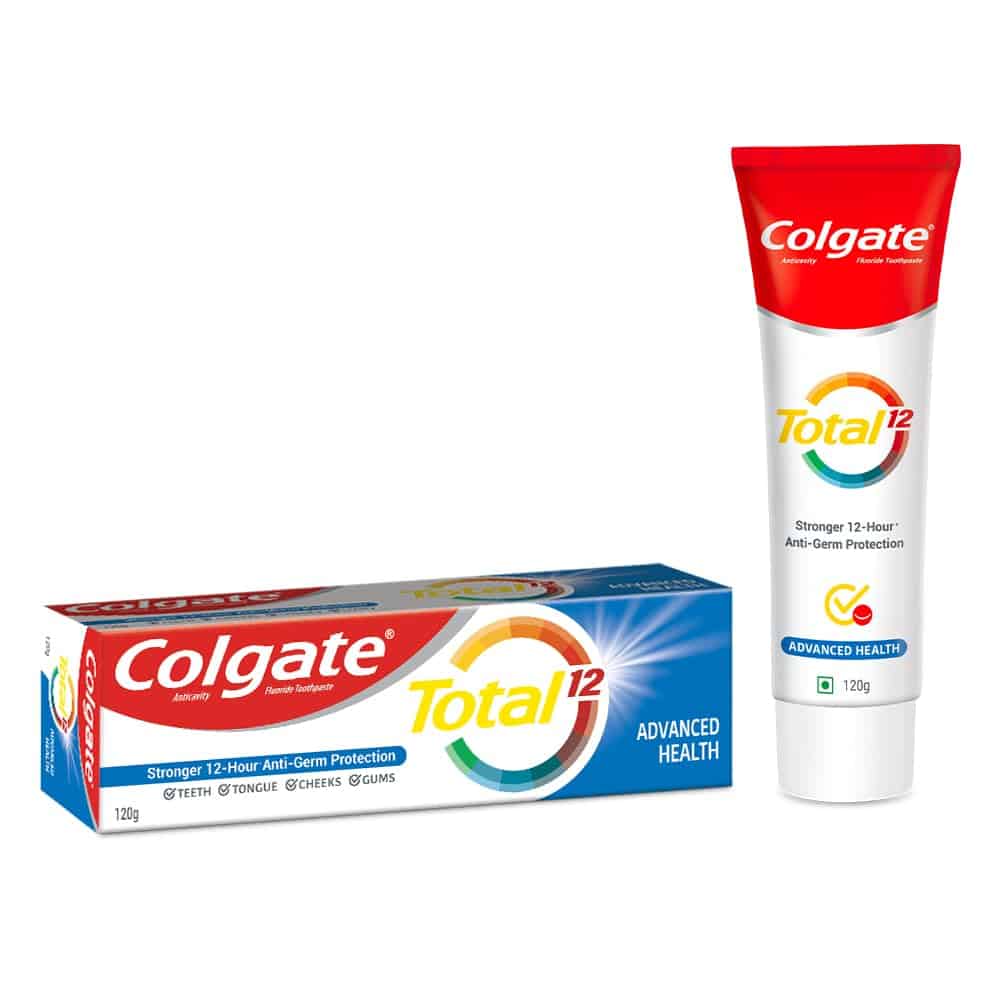 Colgate Total 120 gm Advanced Health Toothpaste, Antibacterial Toothpaste, Stronger 12-Hour Anti-Germ Protection, Whole Mouth Health, World's No. 1* Germ-fighting Toothpaste 