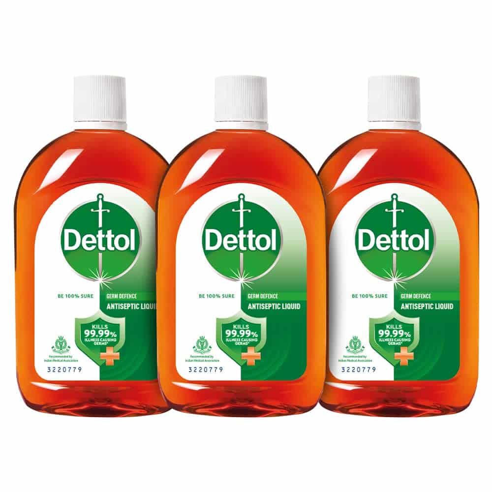 Dettol Antiseptic Disinfectant liquid for First aid, Surface Cleaning and Personal Hygiene, 250ml, Pack of 3 