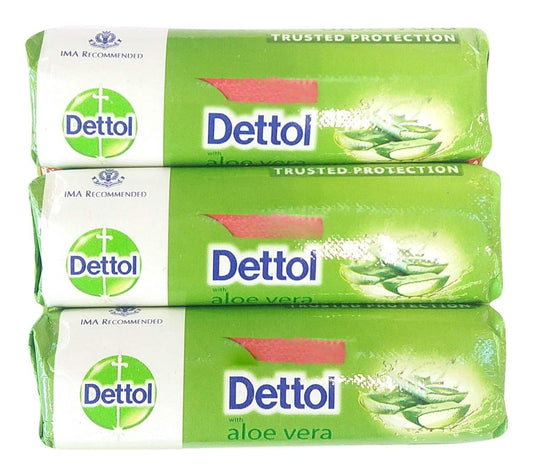 Dettol Bathing Bar Soap, Aloe, 100 g (Pack of 3) 