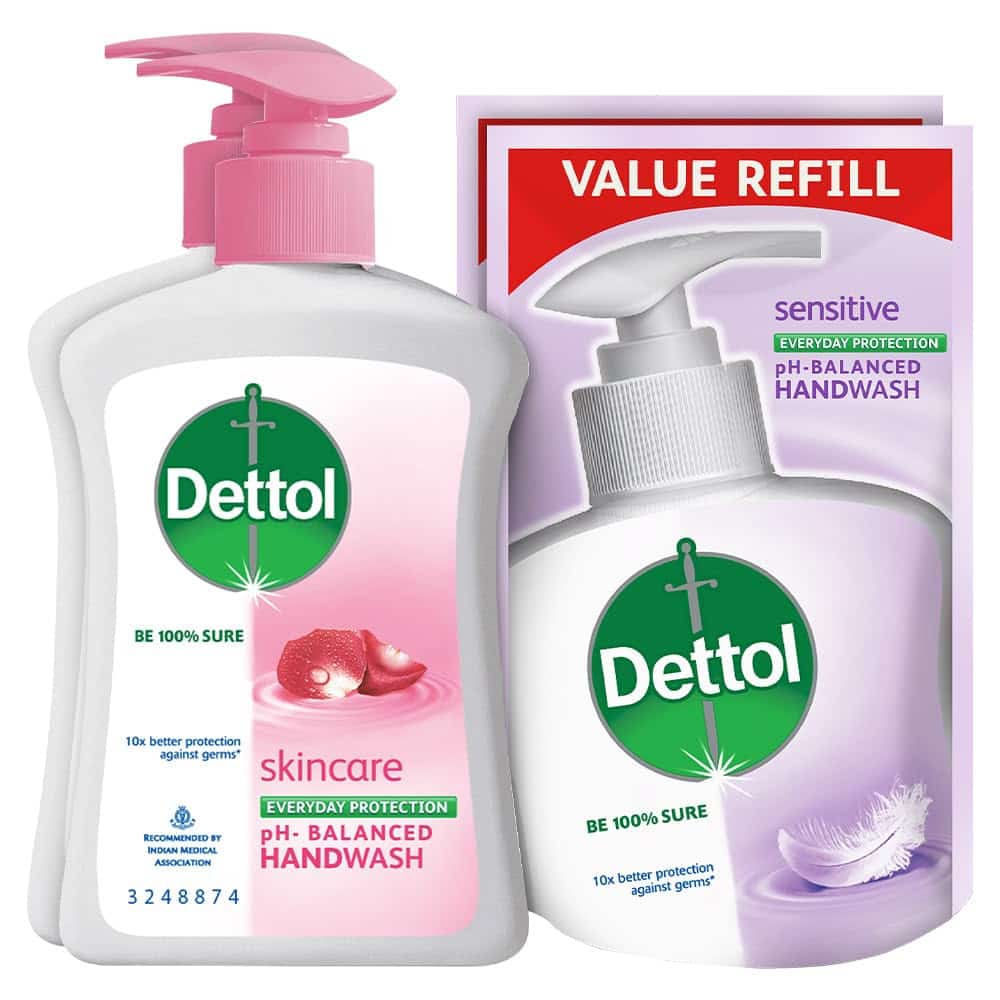 Dettol Liquid Handwash (Skincare), 200 ml with Free Liquid Handwash, 175 ml (Skincare), Pack of 2