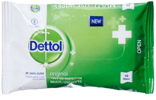 Dettol Multi-Use Wipes 10's (Pack of 3) 