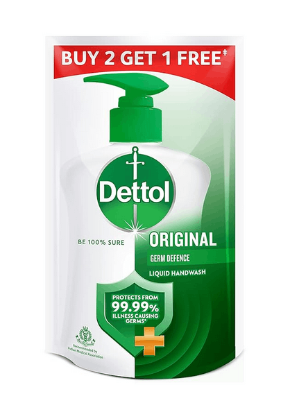 Dettol Original Handwash Liquid Soap Refill, 175Ml (Pack Of 3) | Germ Defence Formula | 10X Better Germ Protection