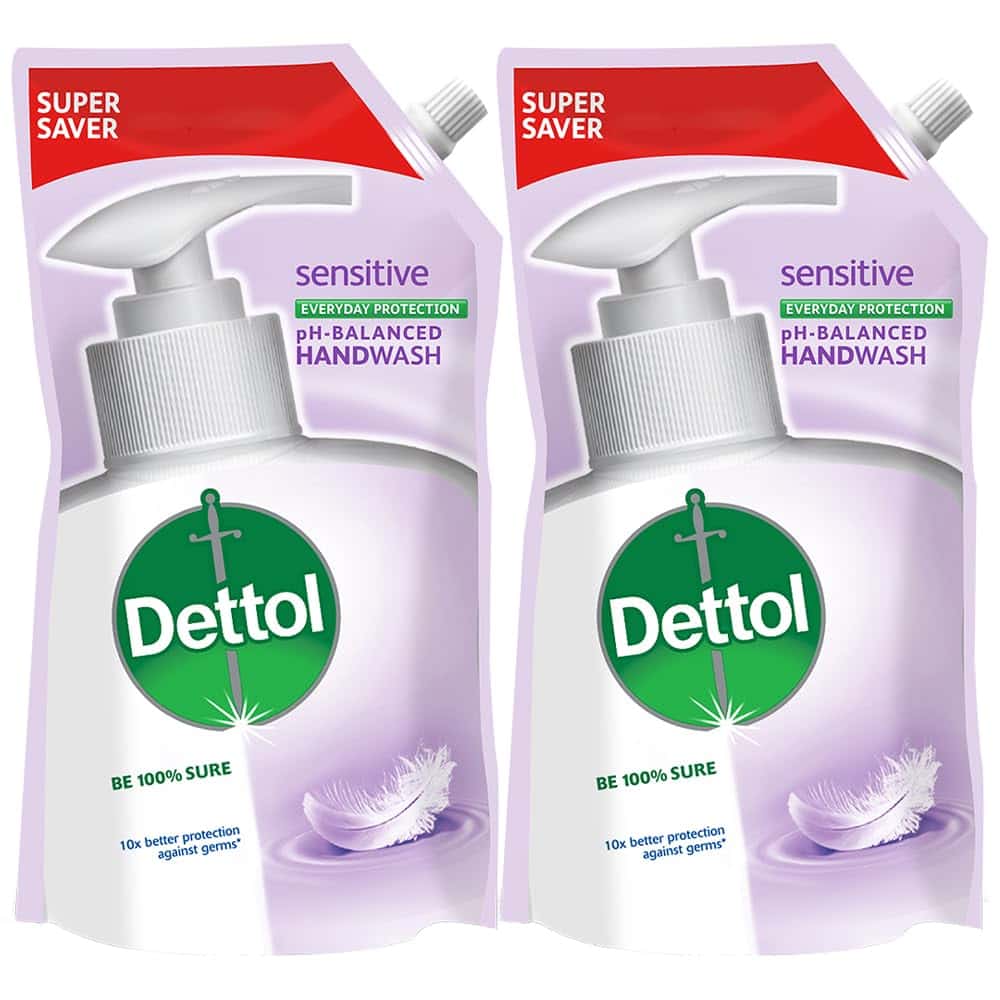 Dettol Sensitive Liquid Hand Wash Refill - 675 ml (Pack of 2) 