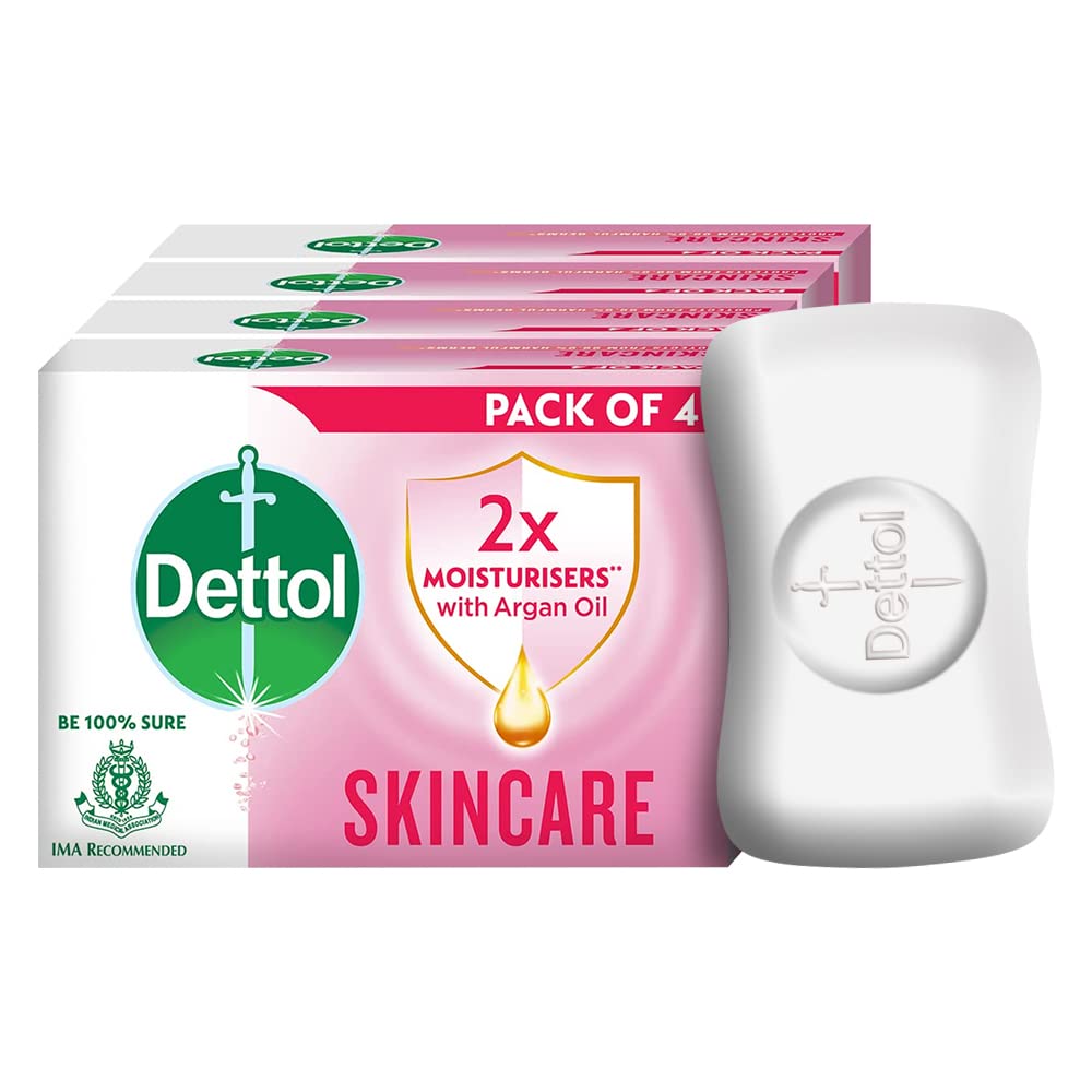 Dettol Skincare Moisturizing Bathing Soap Bar 100 Gm Pack of 4