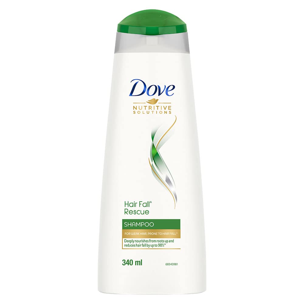 Dove Hair Fall Rescue Shampoo 340 ml|| For Damaged Hair|| Hair Fall Control for Thicker Hair - Mild Daily Anti Hair Fall Shampoo for Men & Women