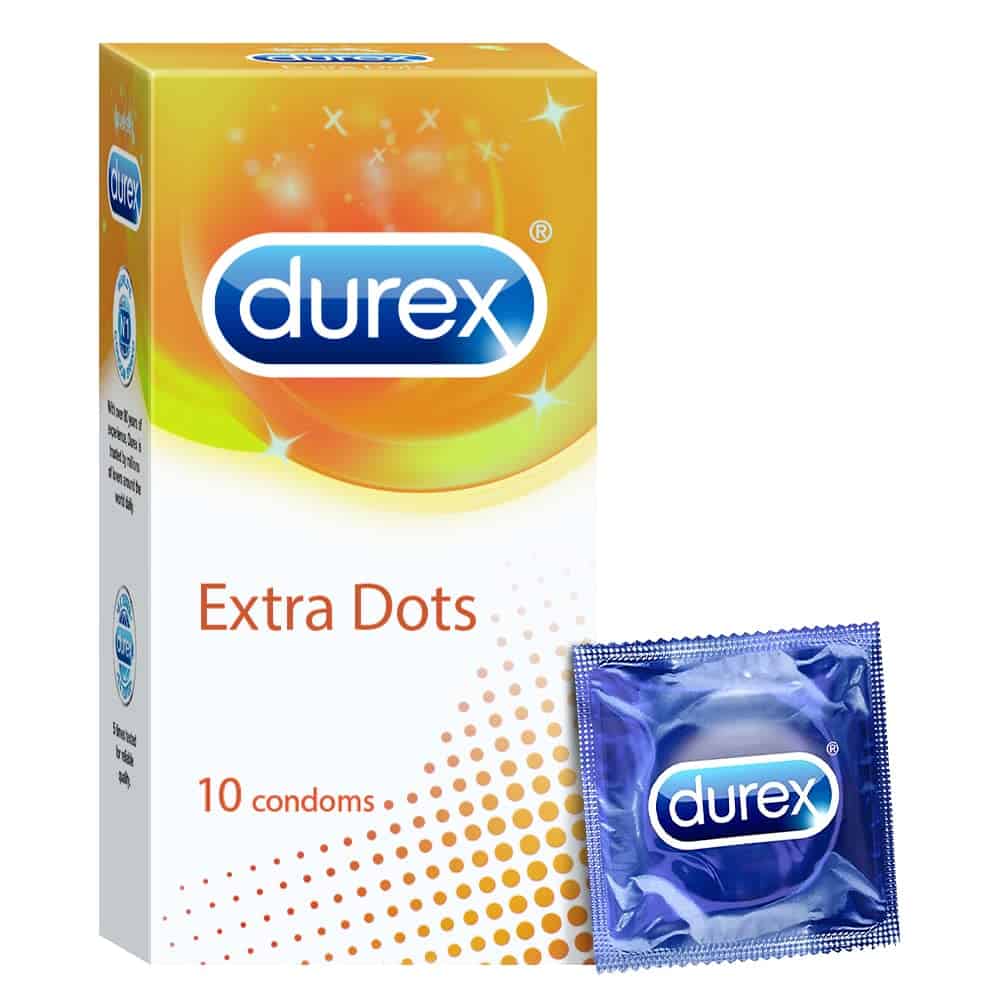 Durex Extra Dotted Condoms for Men - 10 Count 