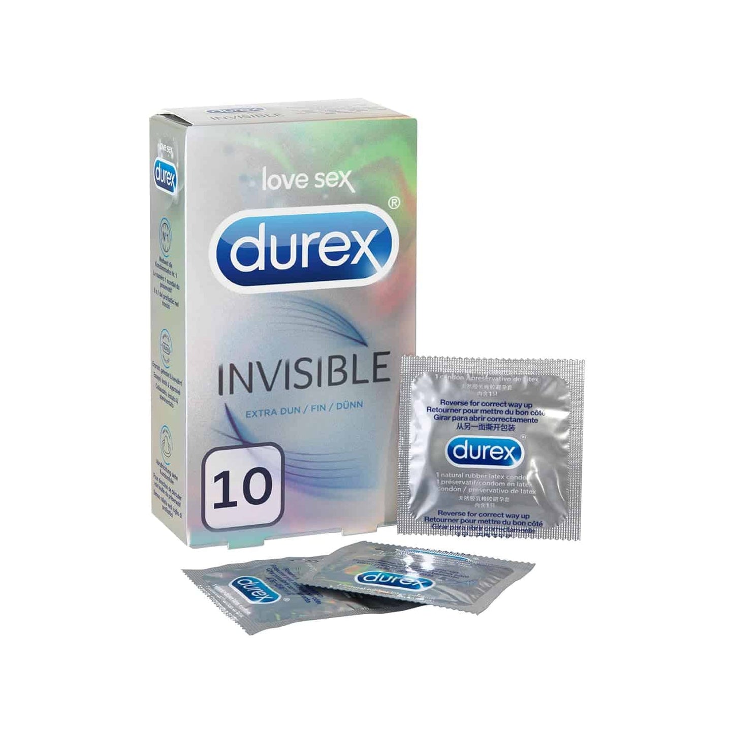 Durex Invisible Extra Fine Extra Lubricated 10 Condoms