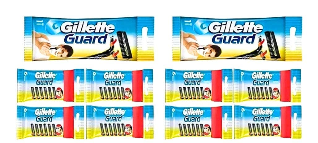 Gillette Cartridge Two Blade With Razor (50 Cartridge + 2 Razor Handle) Pack of 52 Items by JaiHind 