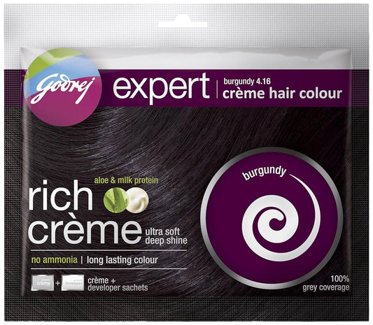 Godrej Expert Rich Crã¨Me, Burgundy, 20G + 20Ml [Pack Of 8]