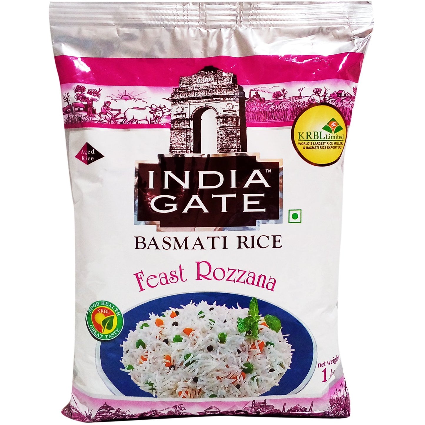 India Gate Basmati Rice - Feast Rossana, 1Kg Pack