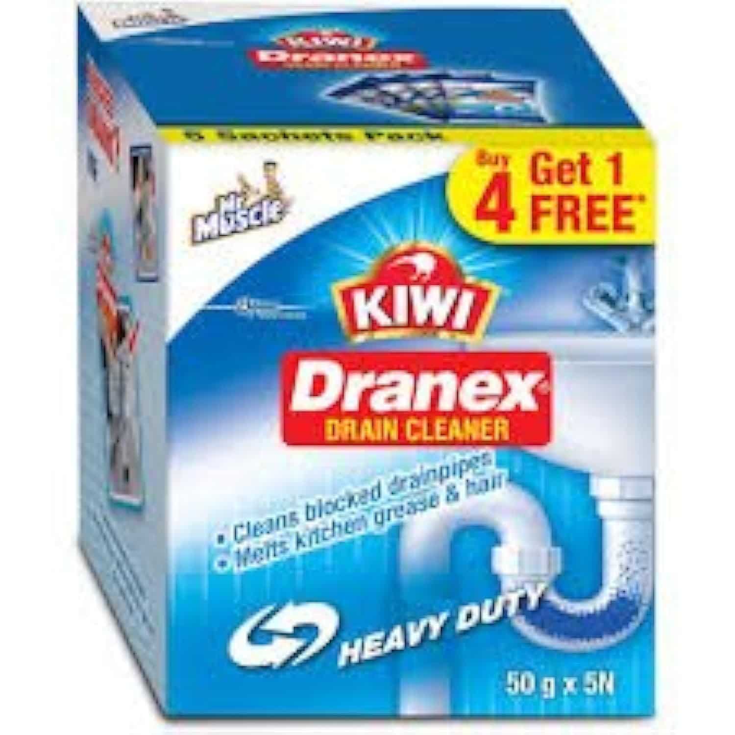 KIWI Mr. Muscle Dranex Saver Pack - 50 g (Buy 4 get 1 Free) 