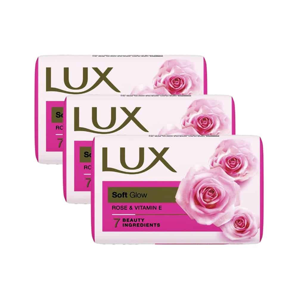 LUX Soft Touch French Rose and Almond Oil Soap Bar 150 g [Pack of 3] 