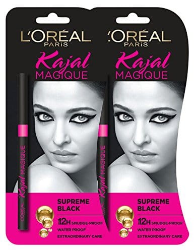 L’Oréal Paris Magique Kajal, Black, 0.35g (Pack of 2) Matte Finish 