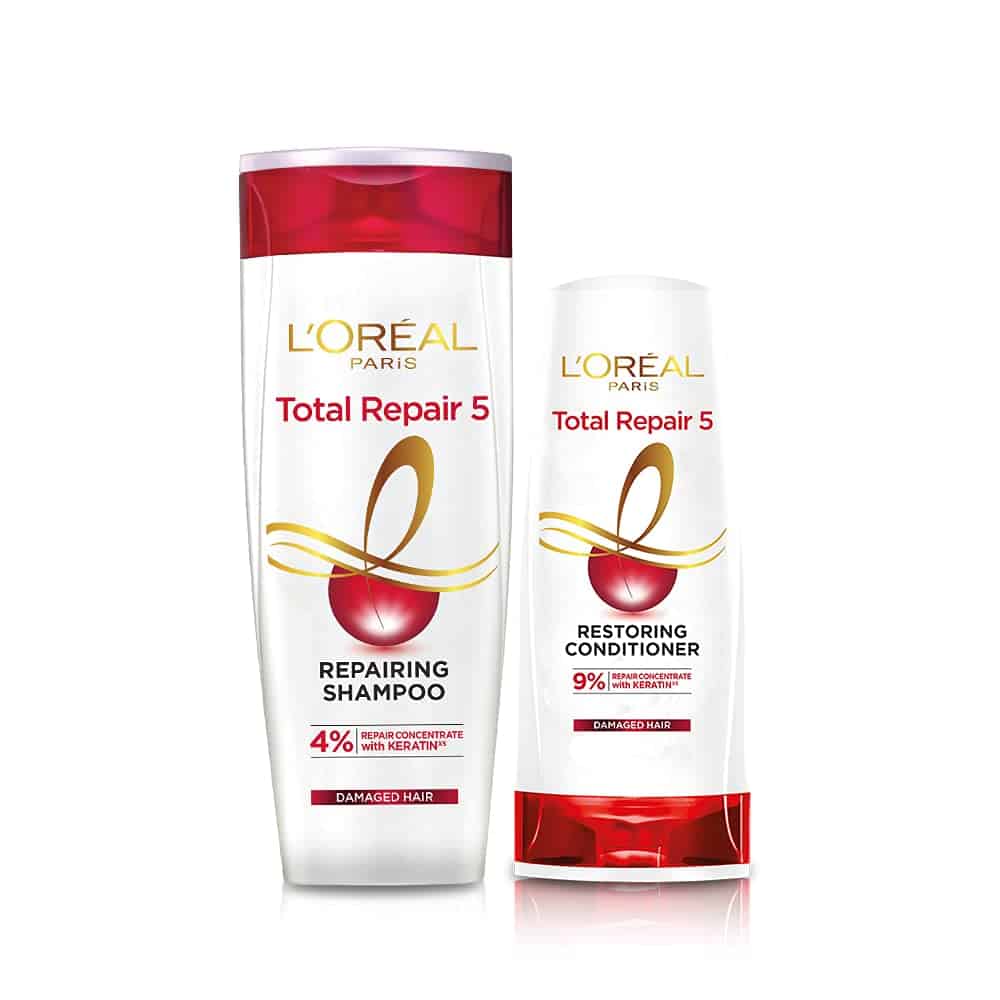 L'Orã©Al Paris Shampoo & Conditioner, For Damaged And Weak Hair, With Pro-Keratin + Ceramide, Total Repair 5, 360Ml +192.5Ml