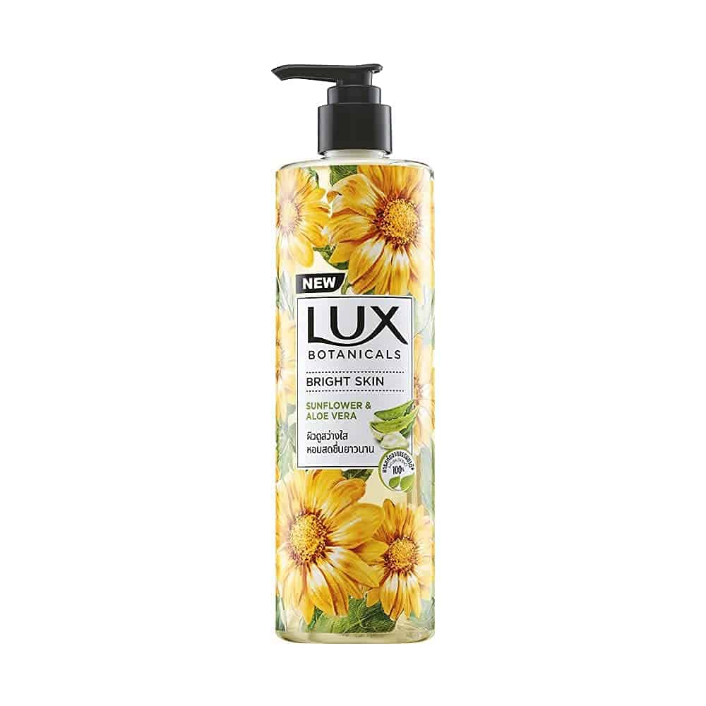 Lux Botanicals Body Wash, Sunflower & Aloe Vera, Shower Gel for Women, 100% Natural Extracts, Gives Bright Skin, Paraben Free, 450 ml 