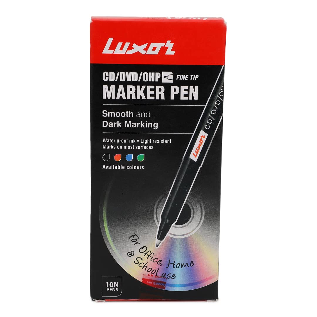 Luxor Fine Cd/Dvd/Ohp Marker - Pack Of 10