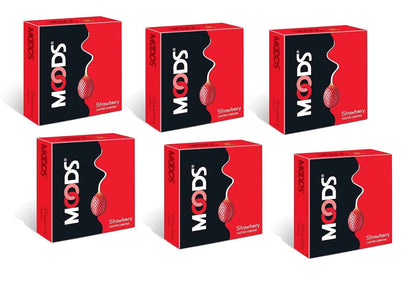 MOODS Condom Strawberry 3 Pieces Each Pack Of 6 