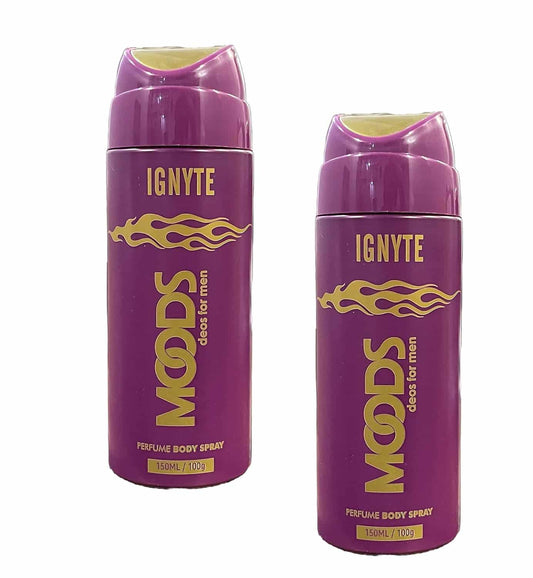 MOODS Ignyte Deo Body Spray- For Men 150ml (Pack of 2) 