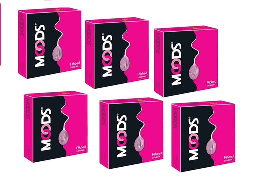 MOODS Ribbed Condom 3 Pieces Each Pack Of 6 