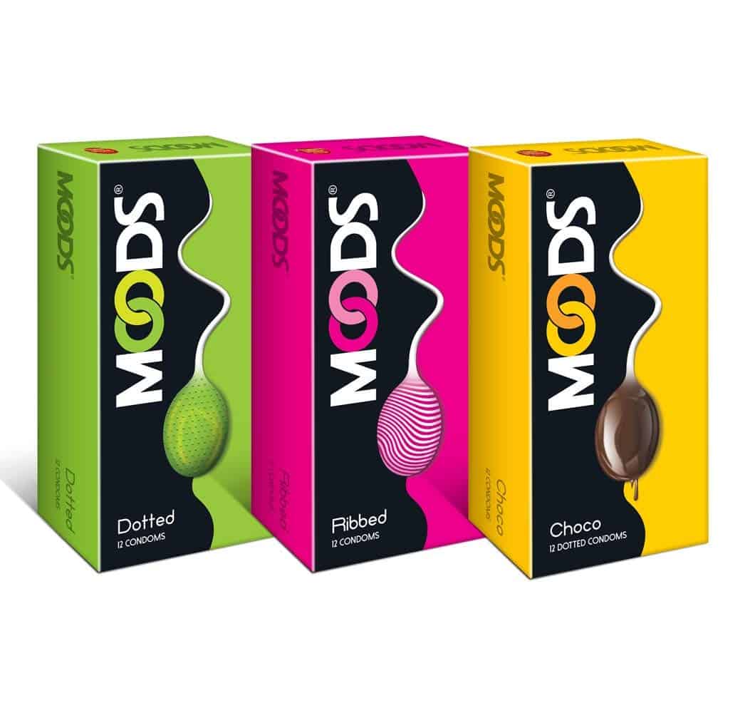 Moods Condoms Combo (Dotted - 12 Count, Ribbed - 12 Count, Choco - 12 Count) 