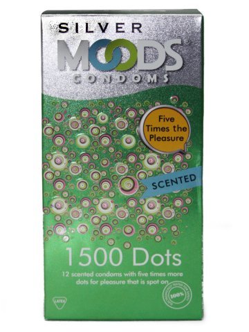 Moods Silver Condoms - 12 Count (1500 Dots) 