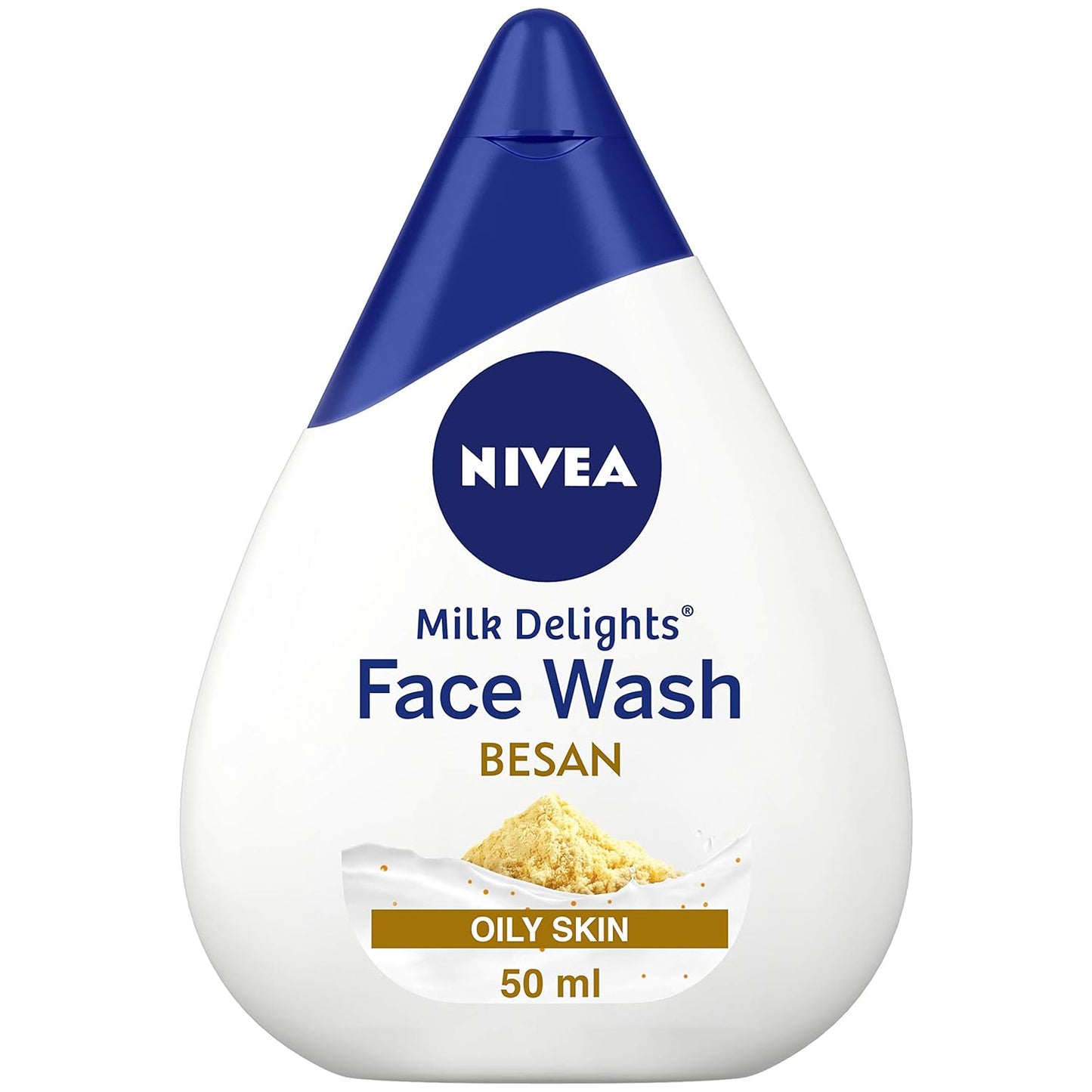 NIVEA Women Face Wash for Oily Skin, Milk Delights Besan, 50 ml