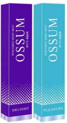 OSSUM DELIGHT & PLEASURE WITH AQUA PERFUMED Body Mist - For Women (115 ml, Pack of 2) 