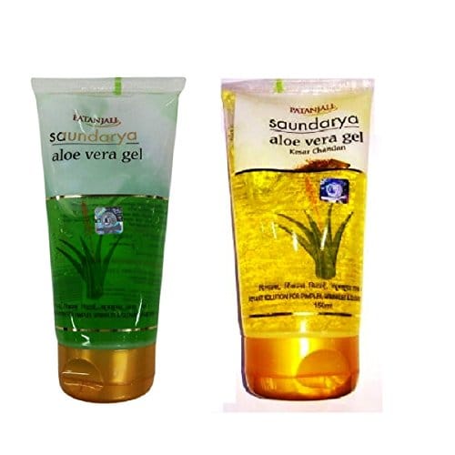 Patanjali Combo, Saundarya Aloe Vera Gel, Aloevera Gel, Kesar Chandan 150ml Each 