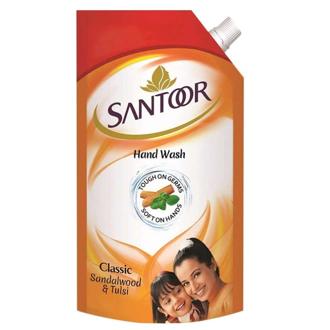 Santoor Gentle Handwash - Classic, 750ml (Sandalwood & Tulsi) 