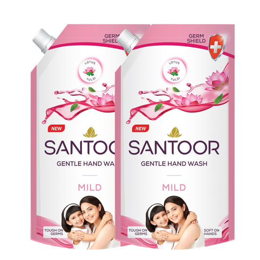 Santoor Mild Gentle Hand Wash 675ml, Pack of 2