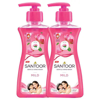 Santoor Mild Lotus & Tulsi Hand Wash 200 Ml (Buy 1 Get 1 Free)