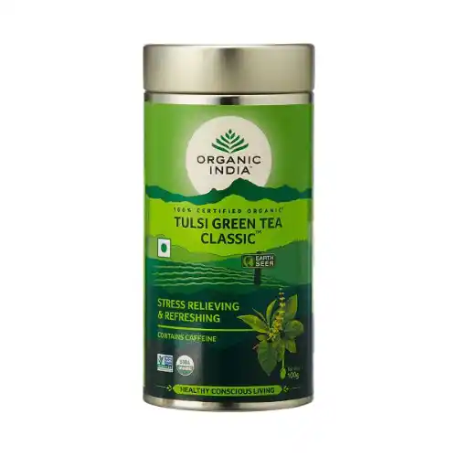 Organic India Classic Tulsi Green Tea, Loose Leaves, 100 gm