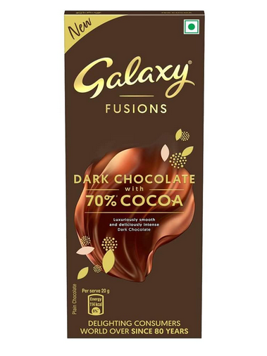 Galaxy Fusions Smooth Dark Chocolate Bar | Made with 70% Cocoa-56g