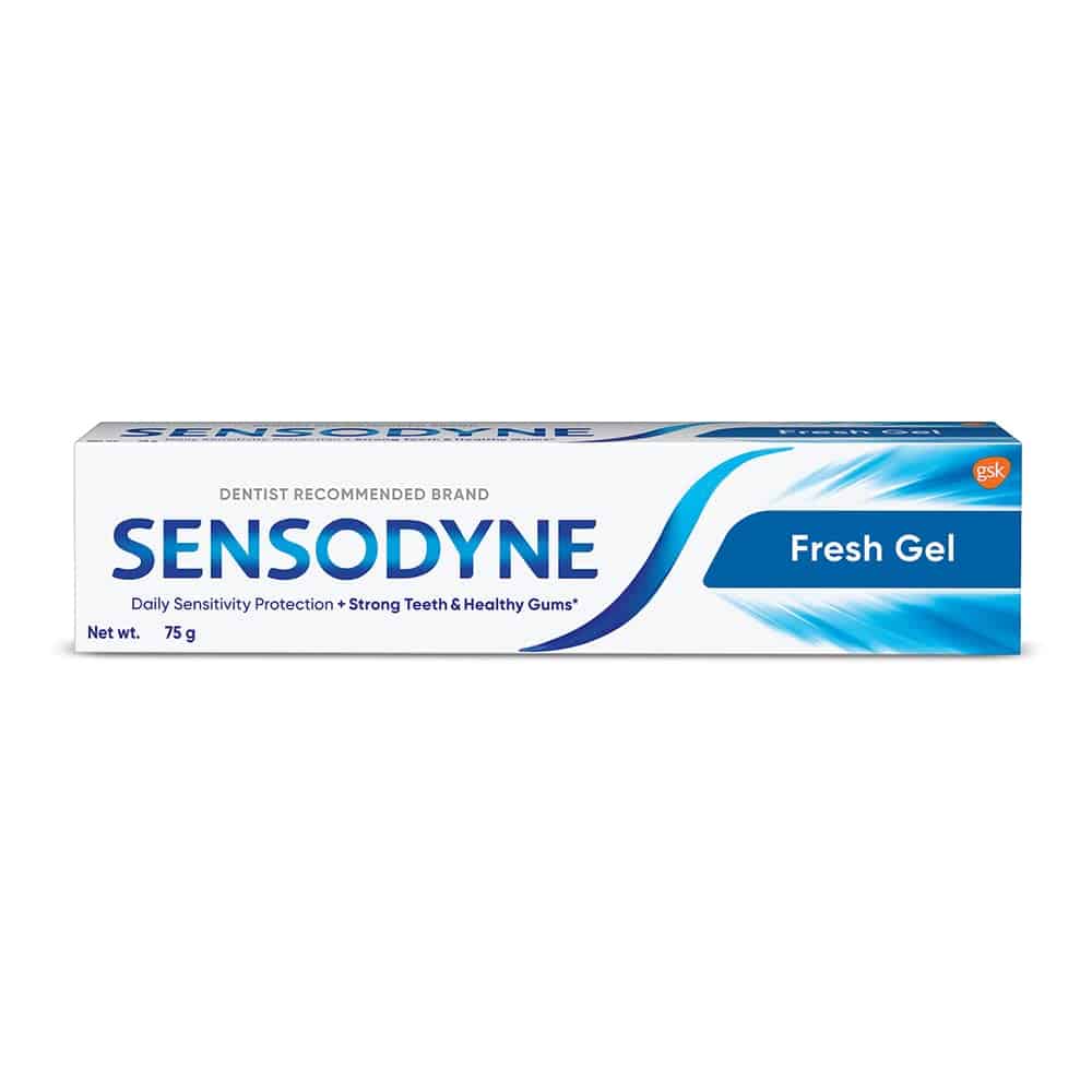 Sensodyne Toothpaste Fresh Gel, Sensitive tooth paste for daily sensitivity protection, 75 gm