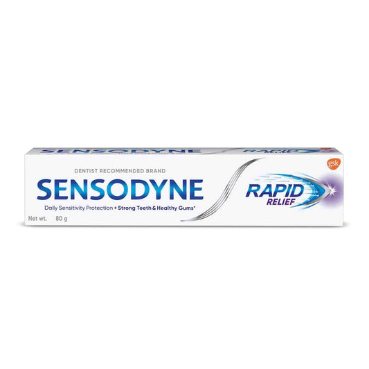 Sensodyne Toothpaste Rapid Relief, Sensitive Tooth Paste To Help Beat Sensitivity Fast, 80 Gm