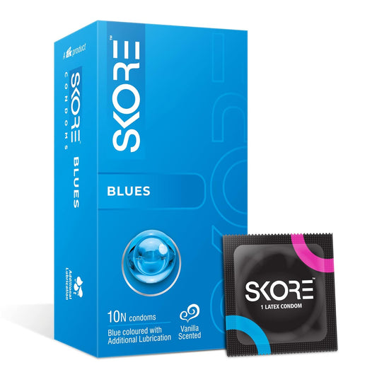 Skore Blues Coloured Condoms - 10'S,