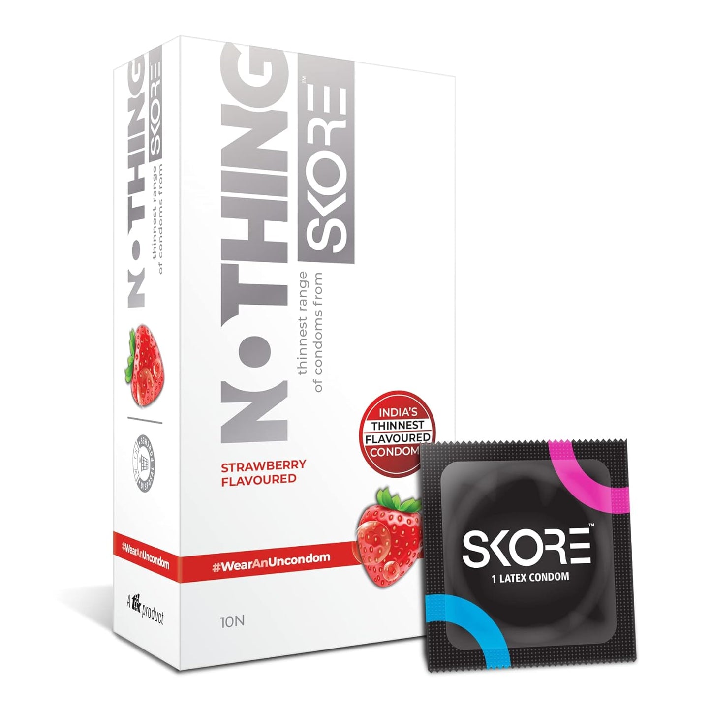 Skore Thinnest Condoms Strawberry Flavored 10 pcs