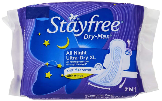 Stayfree Dry-Max All Night Ultra-Thin with Wings - X-Large (7 Pads) 