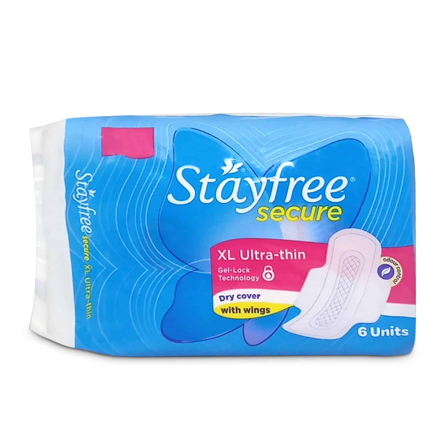 Stayfree Secure XL Ultra Thin Sanitary napkins with Wings (6 Count) 