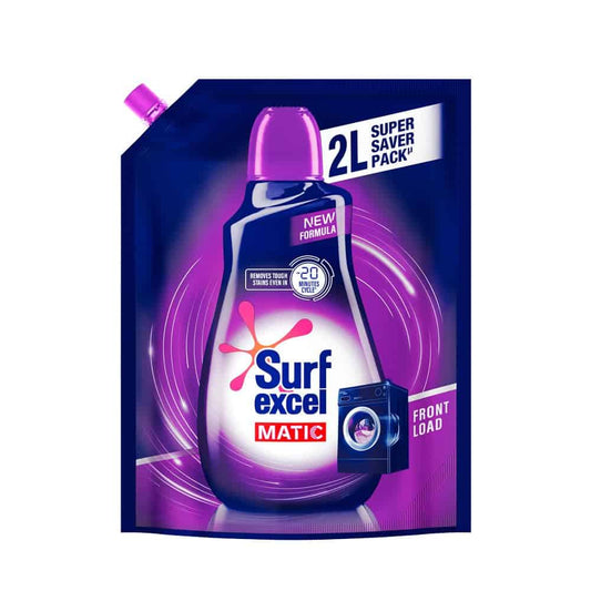 Surf Excel Matic Front Load Liquid Detergent 2 L Refill Pouch, For Removing Tough Stains, Surf Excel Liquid Detergent - Front Load Washing Machines 