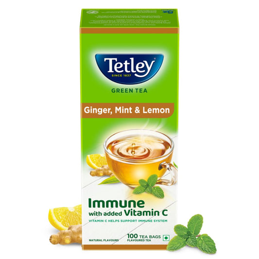 Tata Tetley Green Ginger Mint Lemon Tea Bags 100 U