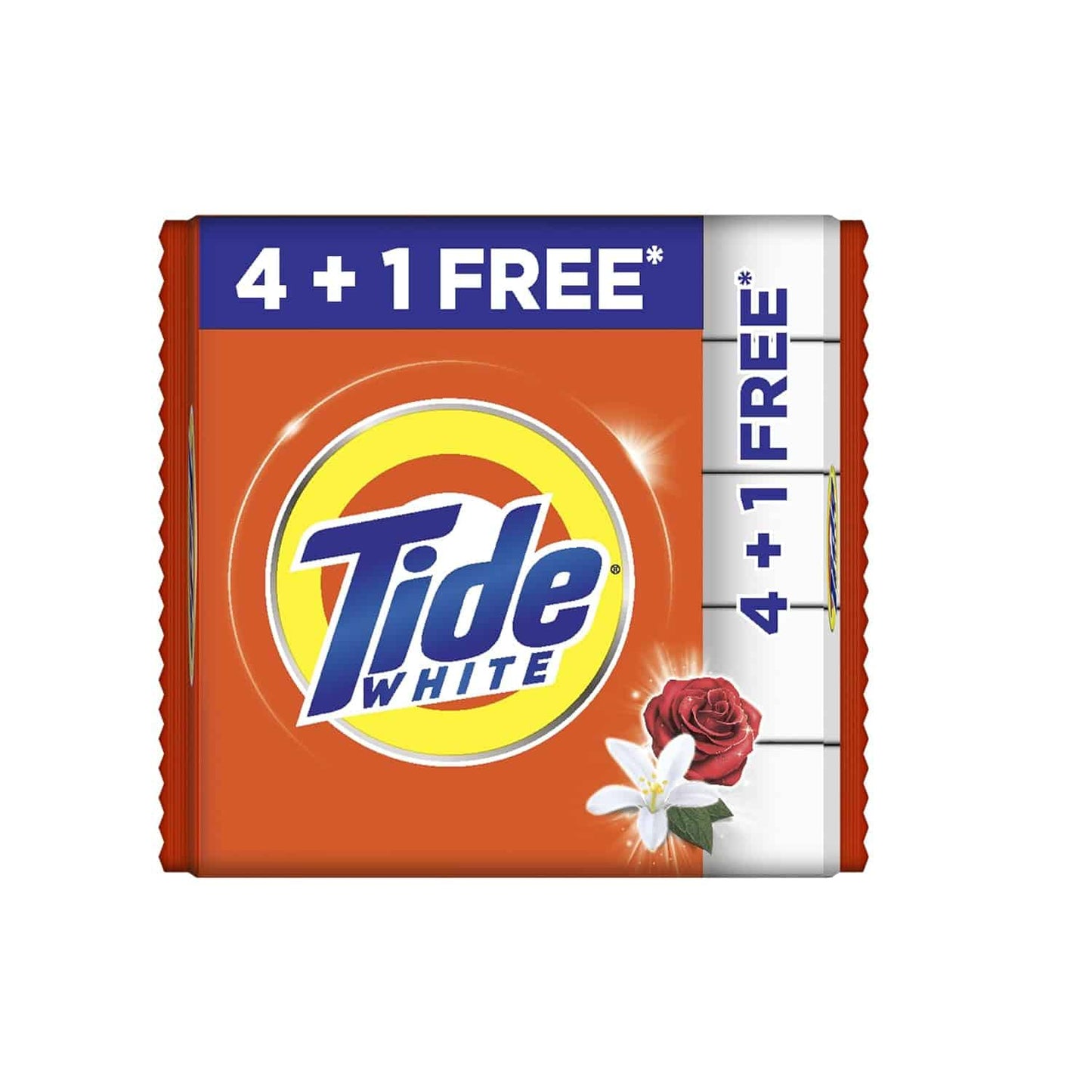 Tide White Detergent Bar Soap, 200g (4+1 Free) 